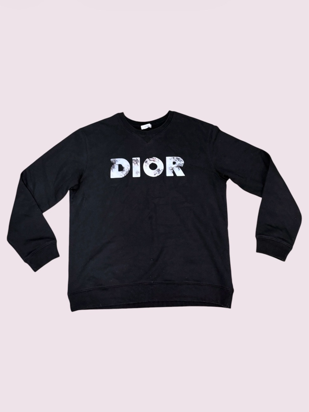 Dior x Daniel Arsham 2020 Eroded DIOR Logo Crewneck 943J605N0554 Size M